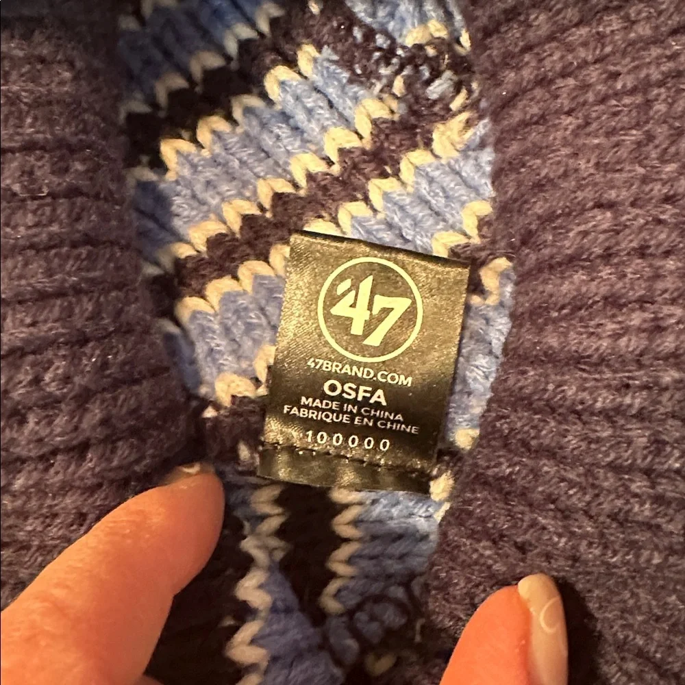 Men’s  Blue and Black Striped Tennessee Titans Beanie